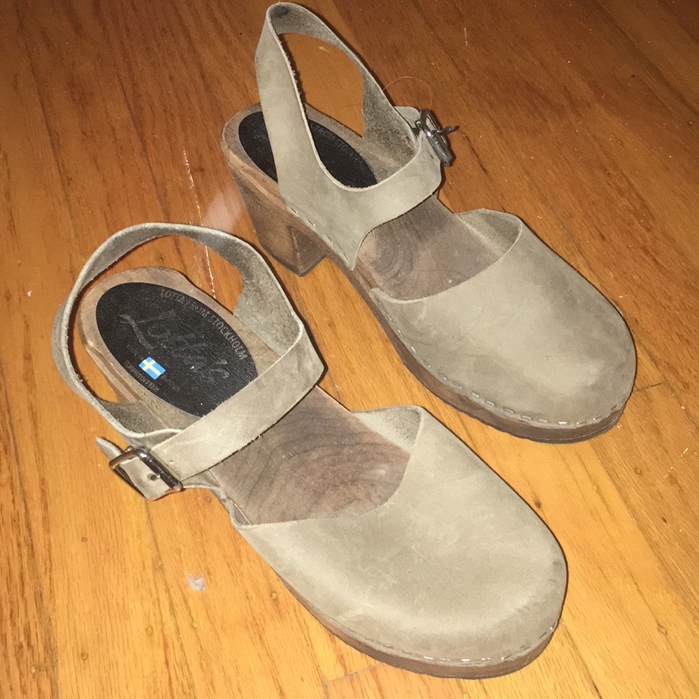 Lotta from Stockholm Highwood Taupe/Brown Clogs